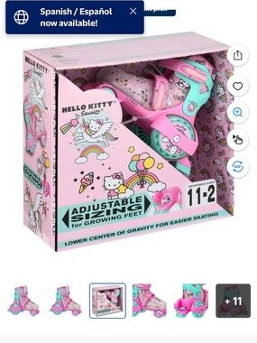 Sanrio Hello Kitty Pink and Teal Adjustable Kids Roller Skates